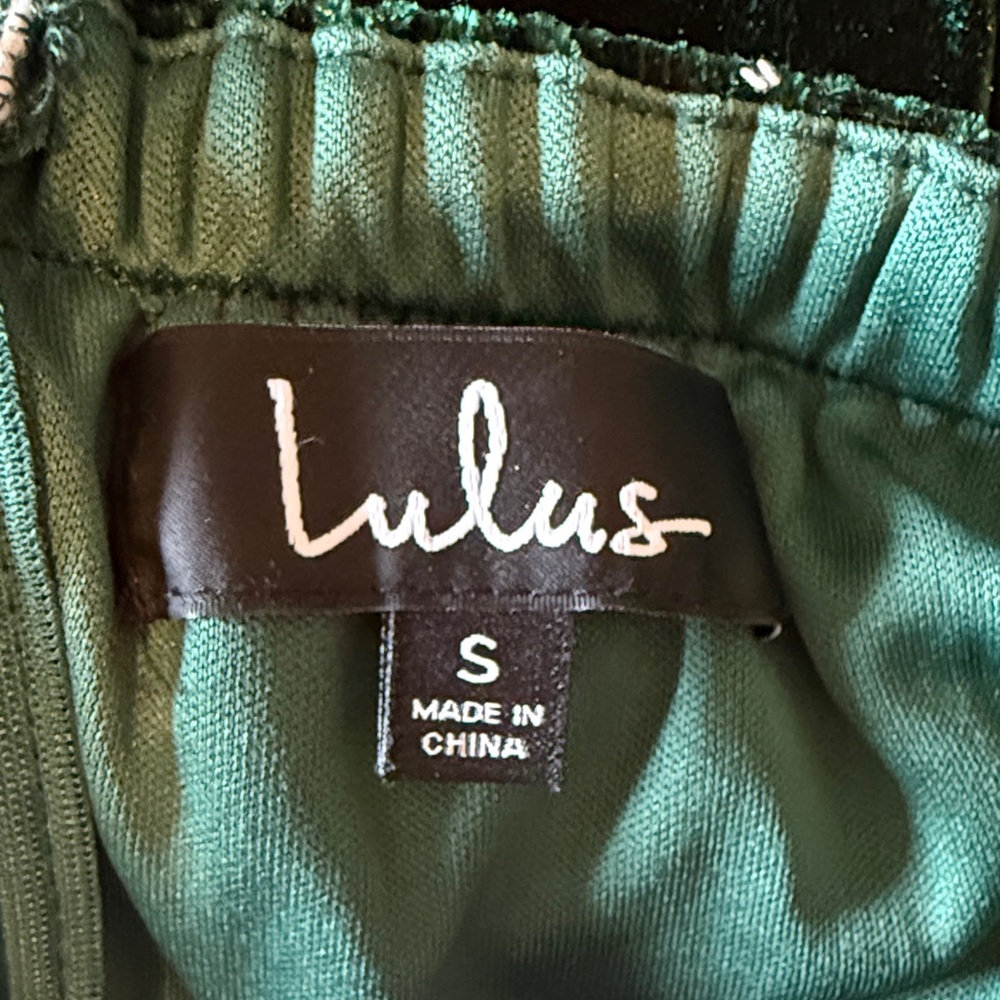 Lulu's Strapless Dark Green Velvet Dress - Picture 4 of 4